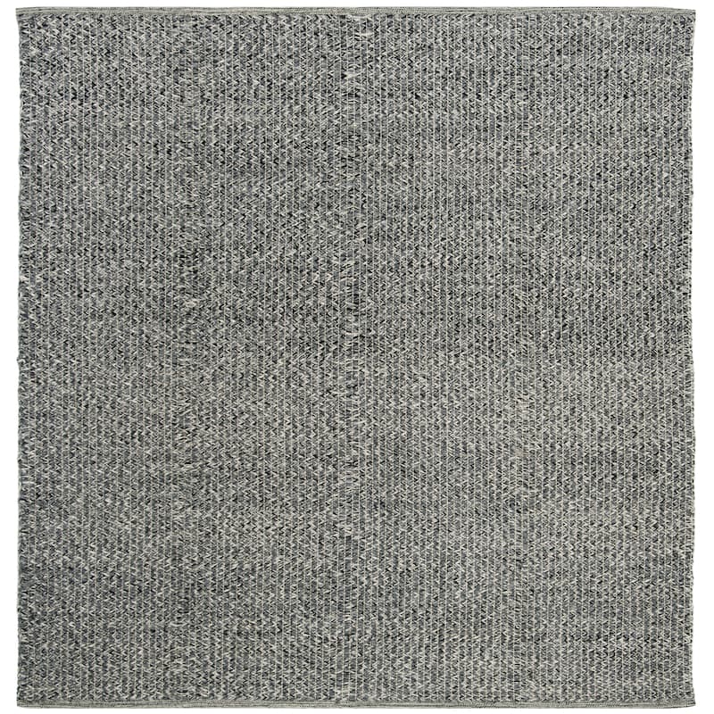 SAFAVIEH, Handmade Flatweave Montauk Gyrithe Casual Cotton Rug - 6' Square - Grey/Multi