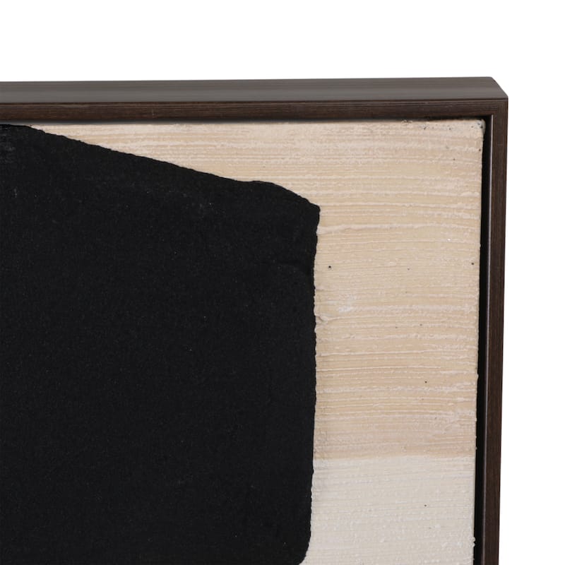 Wood Canvas Wall Arts Abstract Design Panels (Set of 2) - 48" Black