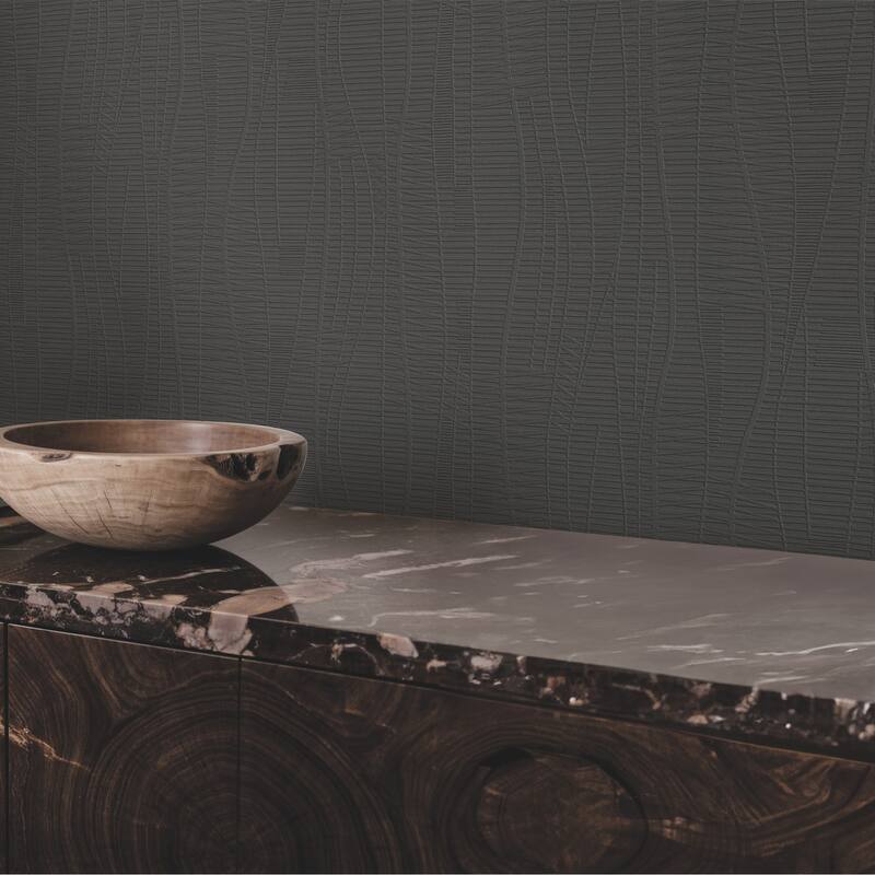 Warner Amir Black Embossed Wallpaper