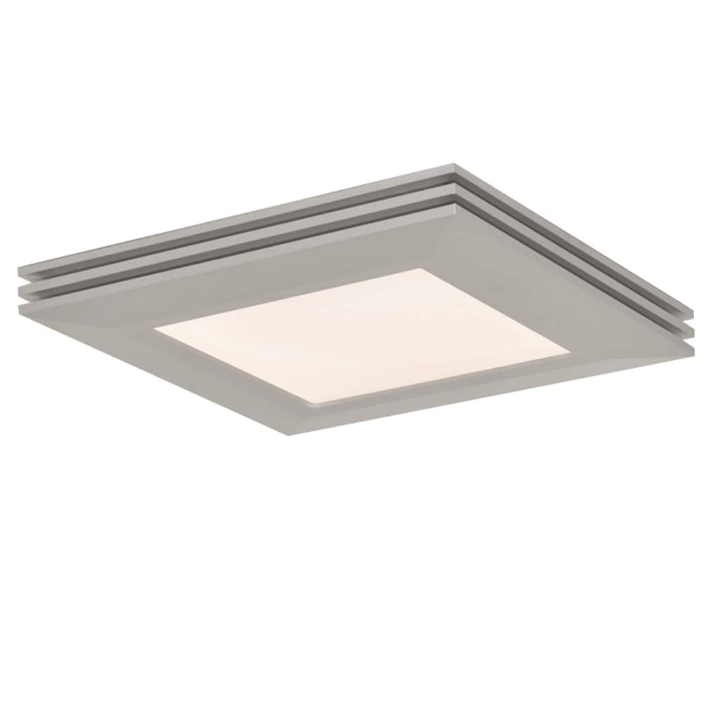 Sloane 15-inch ADA Satin Nickel LED Square Flush Mount, White Acrylic Shade