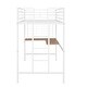 preview thumbnail 9 of 11, Minimalist Design Twin Size Metal Loft Bed with Grid,Metal Horizontal Slatted Headboard And Footboard,Spacious Work-Desk