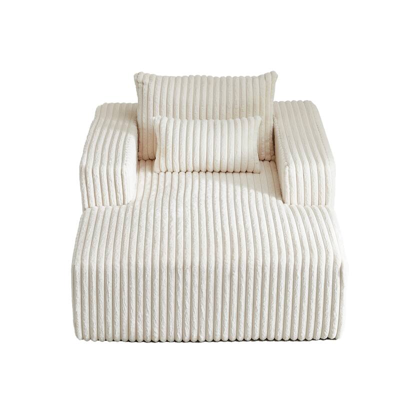 Oversized Corduroy Lounge Chair with Pillow Support - Sofa, Sleeper Couch, Chaise, Ottoman Bench