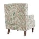 preview thumbnail 52 of 85, 2 Set Transitional Patterned Wingback Accent Chairs with NailHead