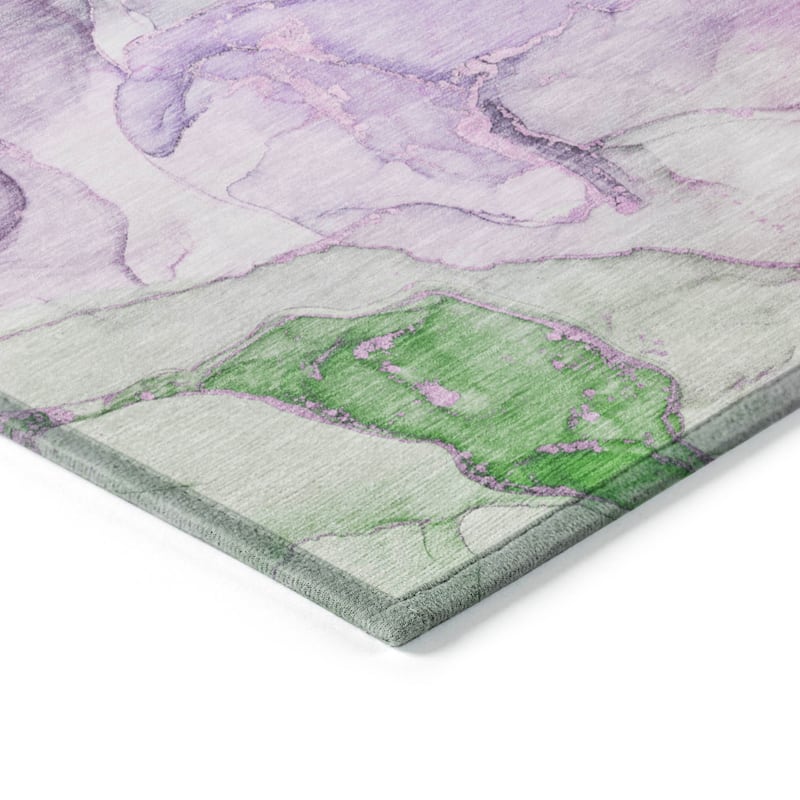 Machine Washable Indoor/ Outdoor Chantille Watercolor Rug