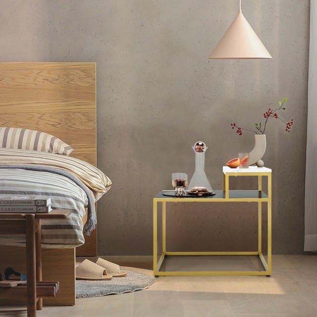 2 Tier End Side Table with Metal Frame and Storage Shelf for Living Room - White - 24" x 18" x 22"