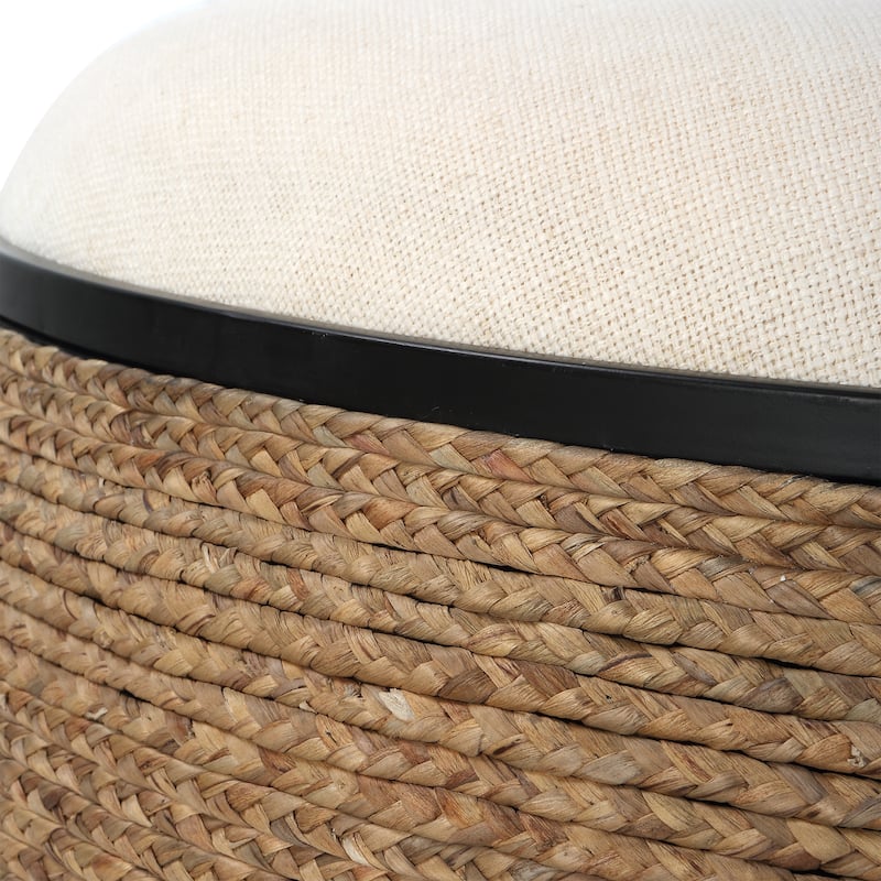 Uttermost Island Straw Storage Ottoman / Coffee Table - 36"W x 36"H x 18"D