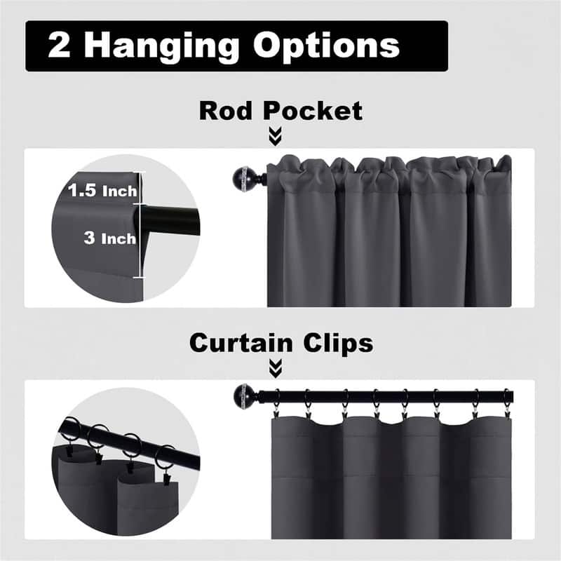 Dark Grey Tier Curtains 42x36" Bathroom Kitchen