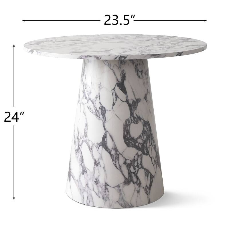 24 Inch Round Black Pedestal End Table