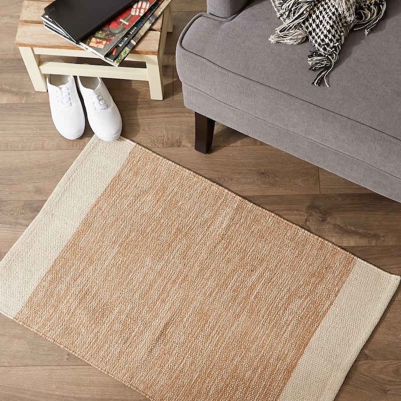 DII Stone Dobby Stripe Hand-Loomed Rug 2ft 6inx6 Ft - 36.0 In. L X 24.0 In. W X 0.2 In. H