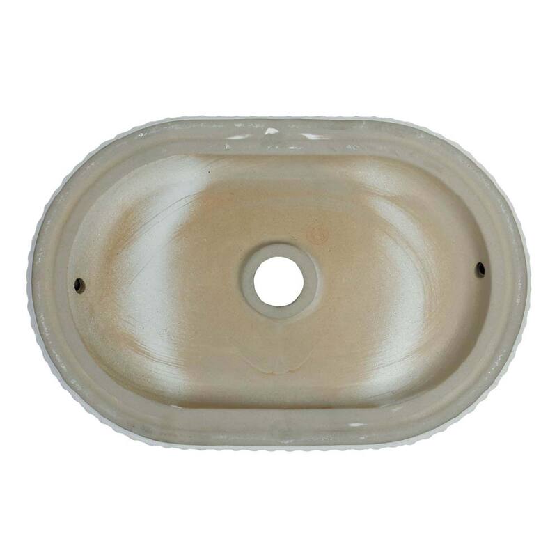 20" x 14" Textured Oval Vessel Sink - White Diamond Pattern Exterior with Black Interior - 20" x 14"