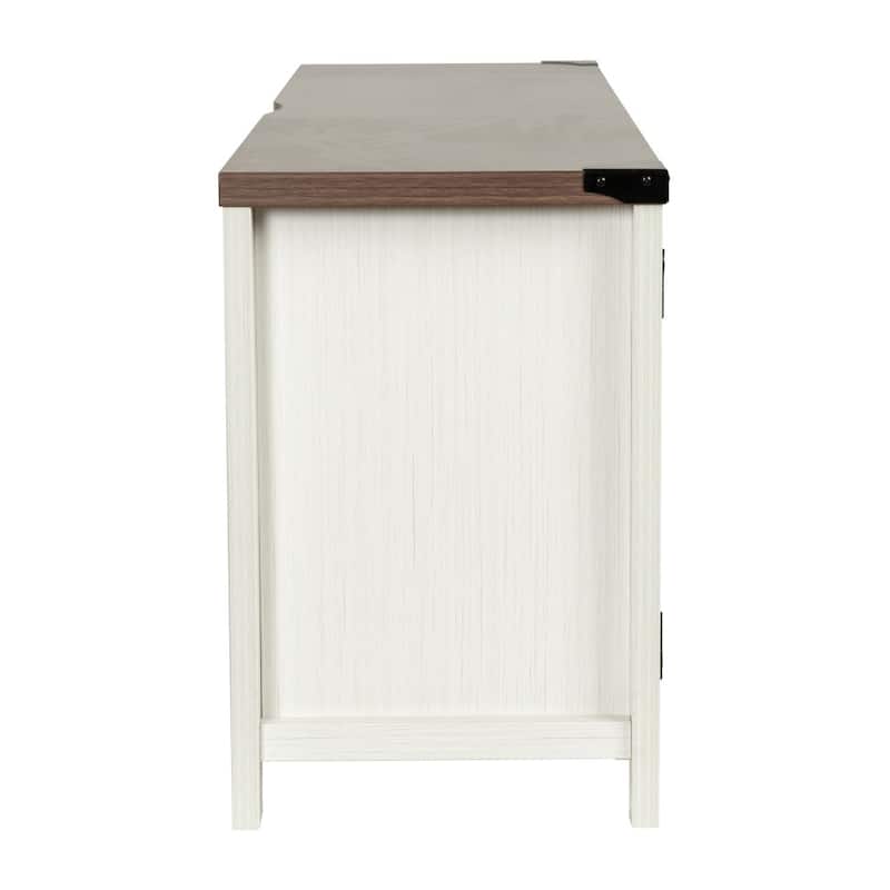 59" Modern Farmhouse Media Console with Barn Doors & Adjustable Shelf