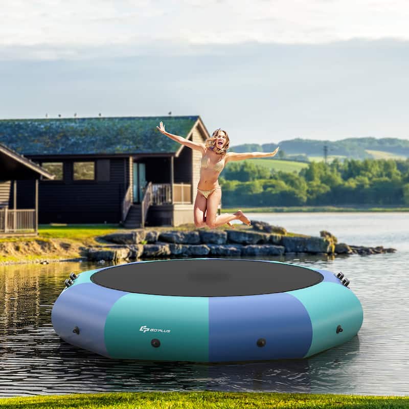 Goplus 15FT Inflatable Water Bouncer Splash Padded Water Trampoline - See Details