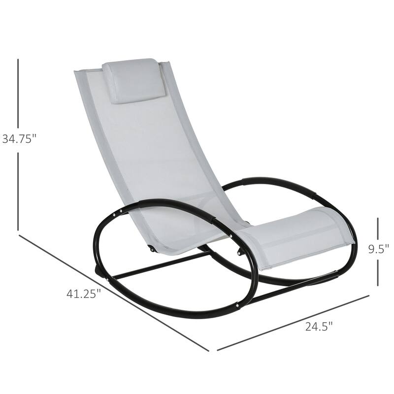 Outsunny Orbital Zero Gravity Patio Rocking Lounge Chair with Pillow