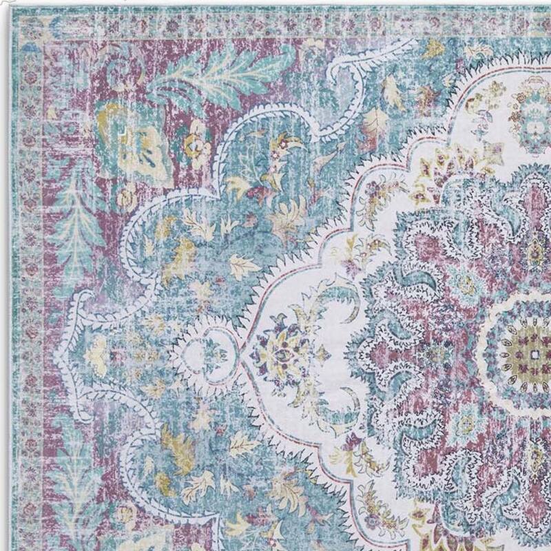 HomeRoots Medallion Traditional Rectangle Area Rug