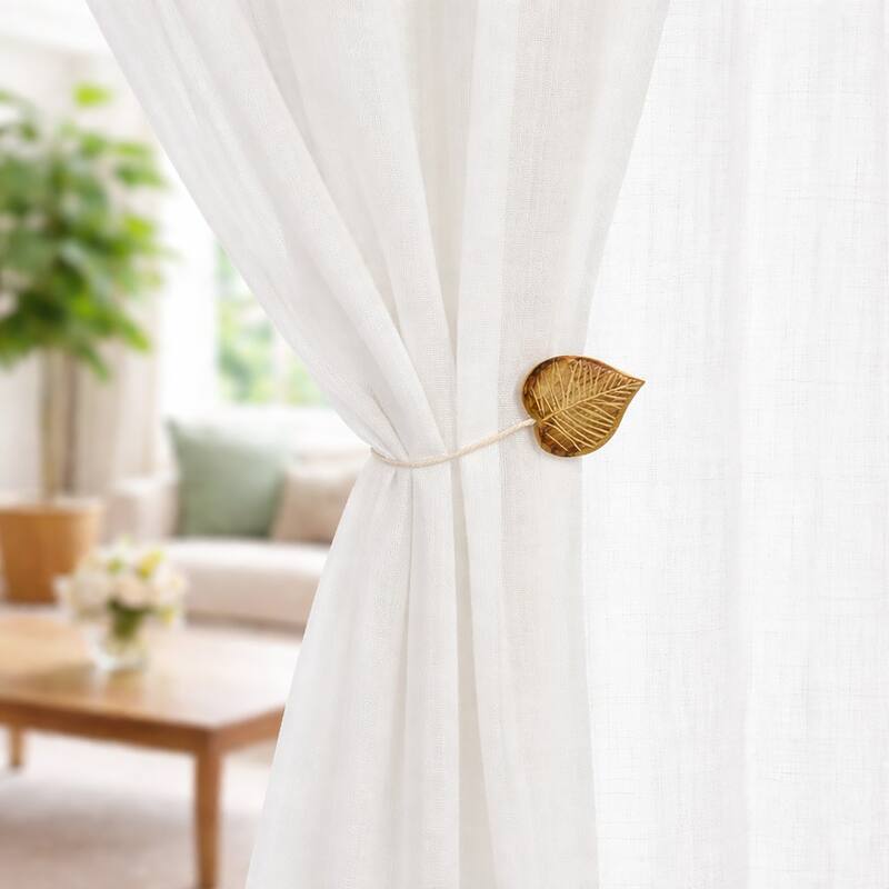 Magnetic Wooden Heart Curtain Tiebacks Easy to Use