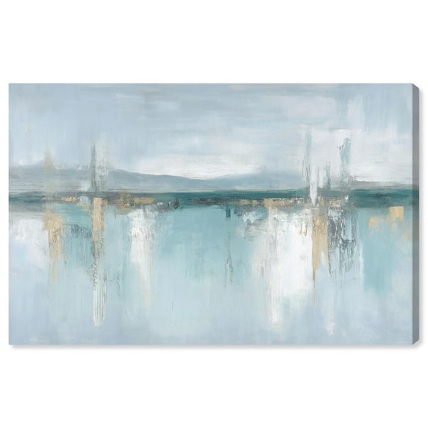 slide 2 of 7, Reflective Blue Calm I Canvas Coastal Abstracts by Art Remedy 15" x 10"