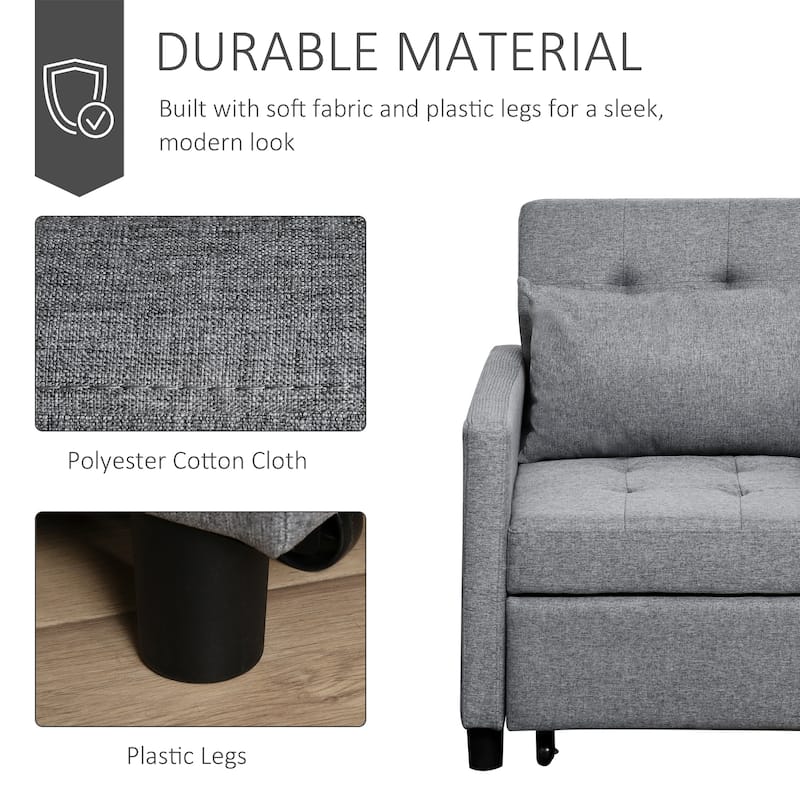 Grey 27.3" Tufted Lounge Chair with Adjustable Backrest