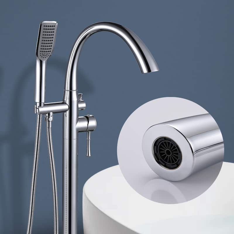 Topcraft Floor Mounted Bathtub Filler with Handheld Showerhead