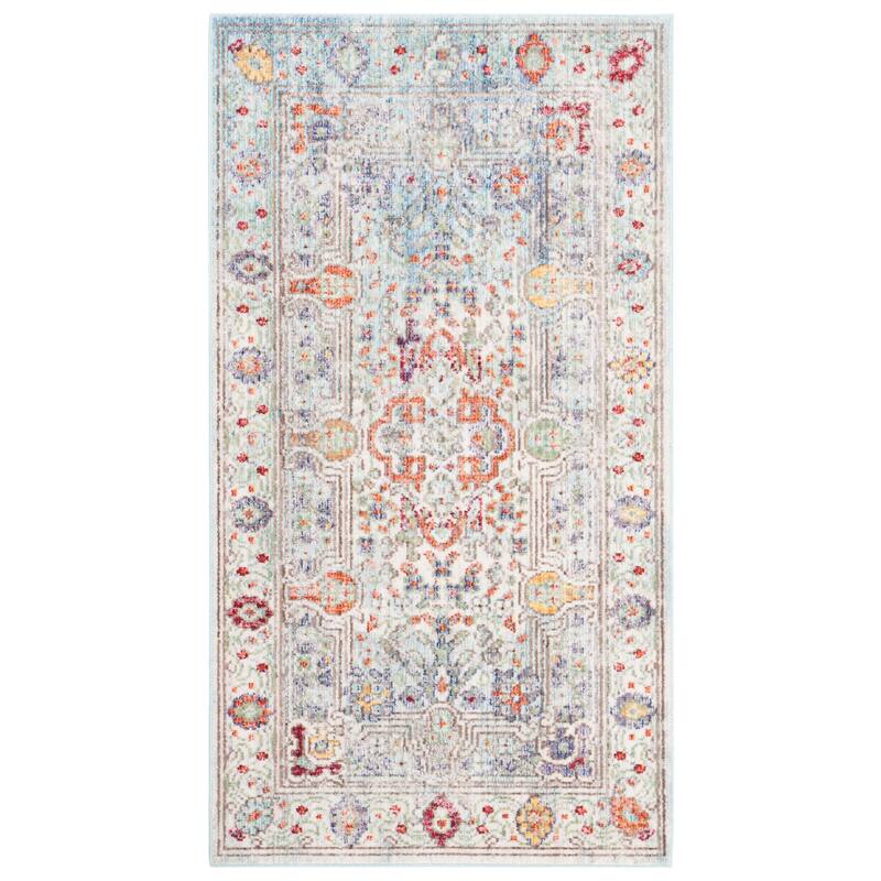 SAFAVIEH Valencia Vintage Kateline Oriental Polyester Rug - 2'3" x 4' - Blue/Multi