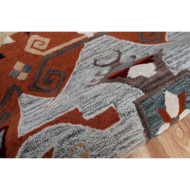 Sevita Terracotta Textile Southwestern Shape Rug