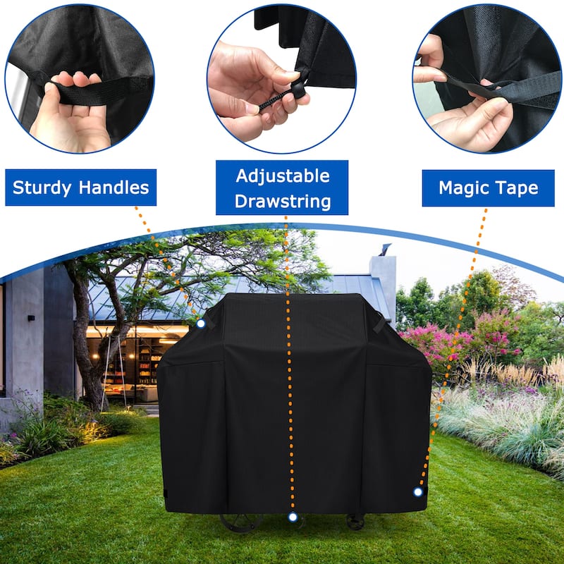 55 IN. Waterproof UV and Fade Resistant BBQ Gas Grill Cover - 55"Wx30"Lx47"H