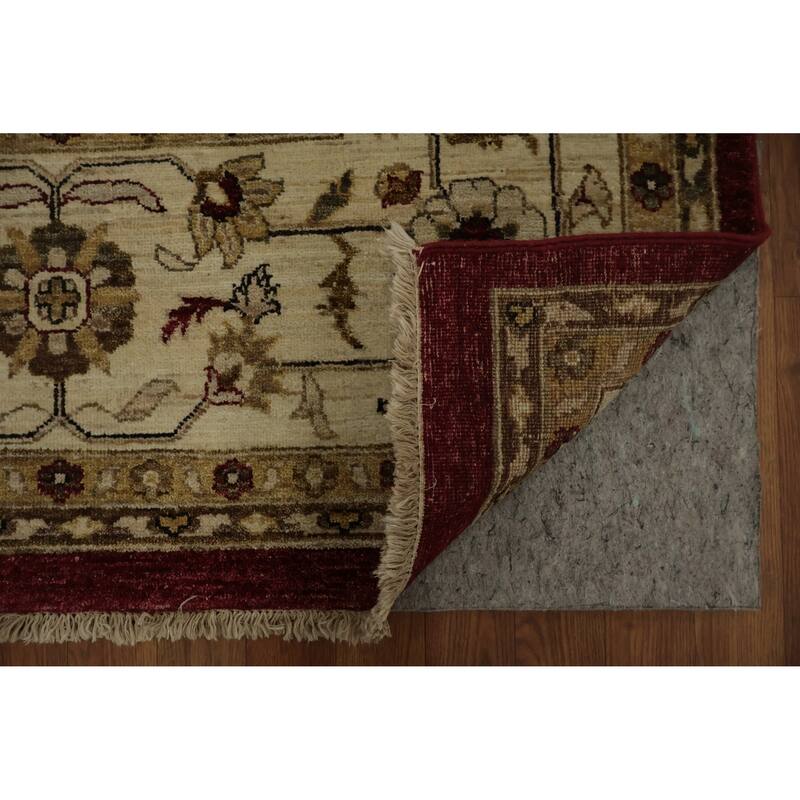 Hand Knotted Oriental 100% Wool Carpet Traditional All-Over Red Peshawar Area Rug - 14' 7'' X 9' 11''