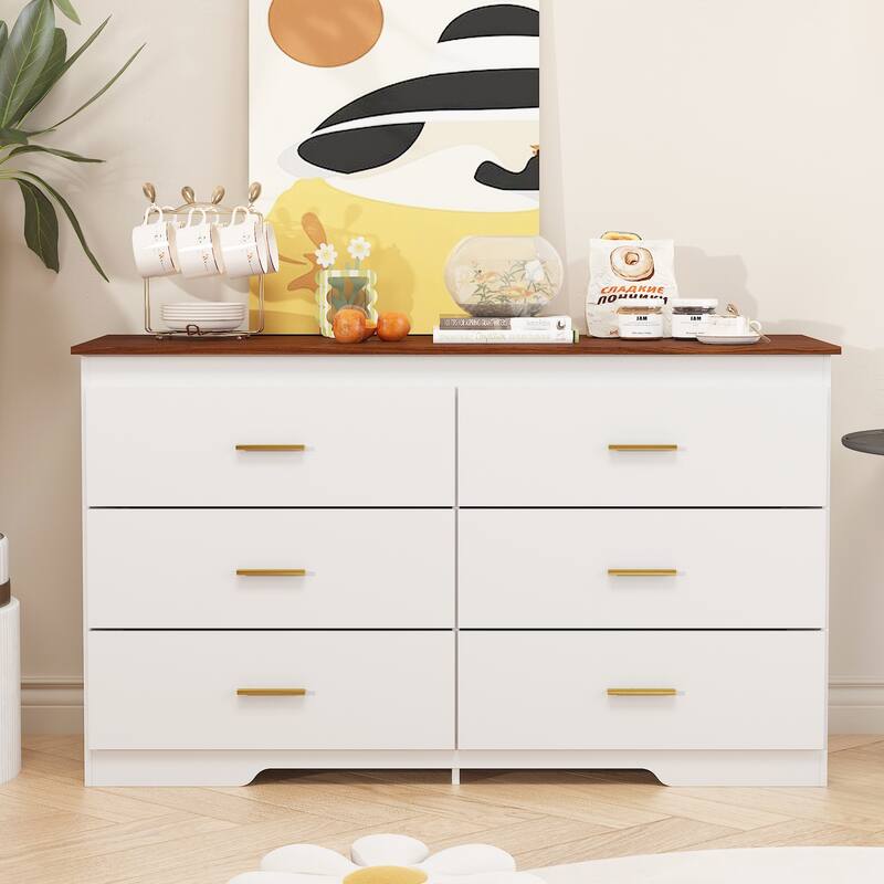 Spray-painted Solid Wood Dresser Cabinet with 5 Drawers