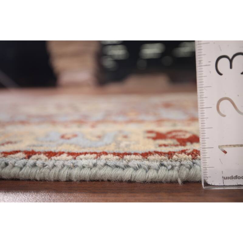 Light Blue Khotan Indian Runner Rug Handmade Wool Carpet - 2'7"x 11'11"