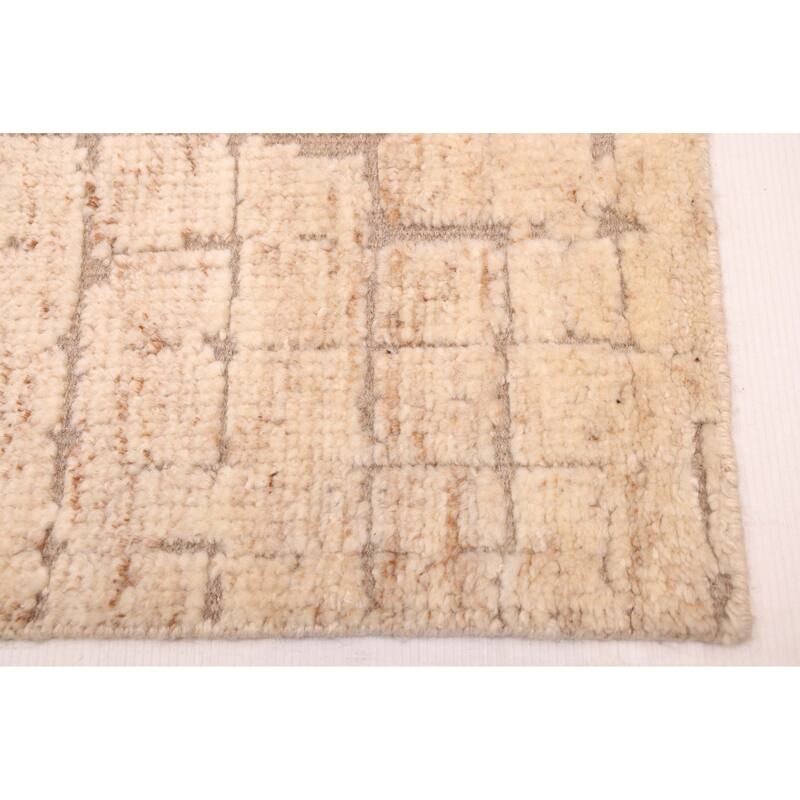 ECARPETGALLERY Hand-knotted Tangier Cream Wool Rug - 5'3 x 7'10