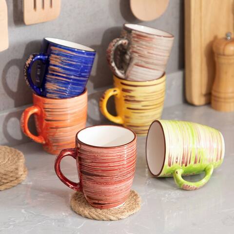 vancasso Albero 12 Oz. Stoneware Coffee Mug (Set of 6)