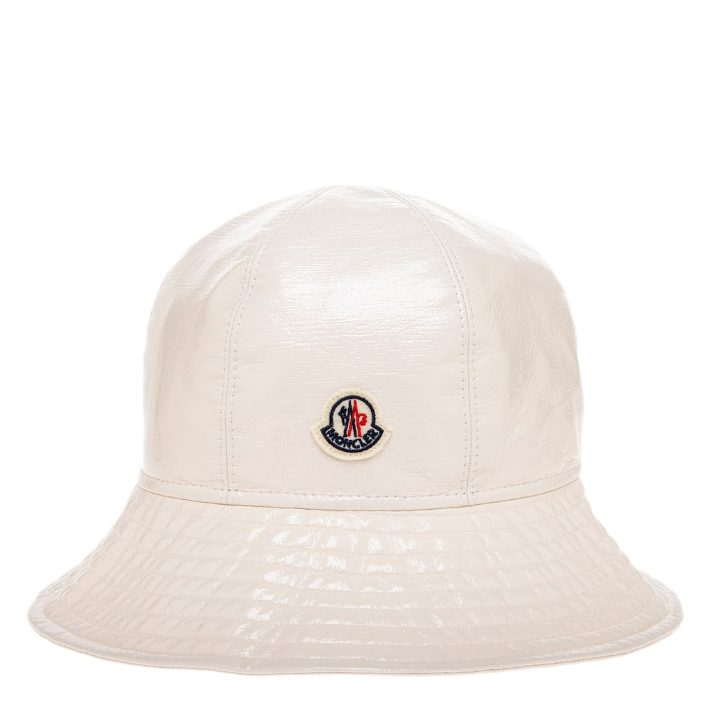 Moncler Logo Patch High Shine Bucket Hat