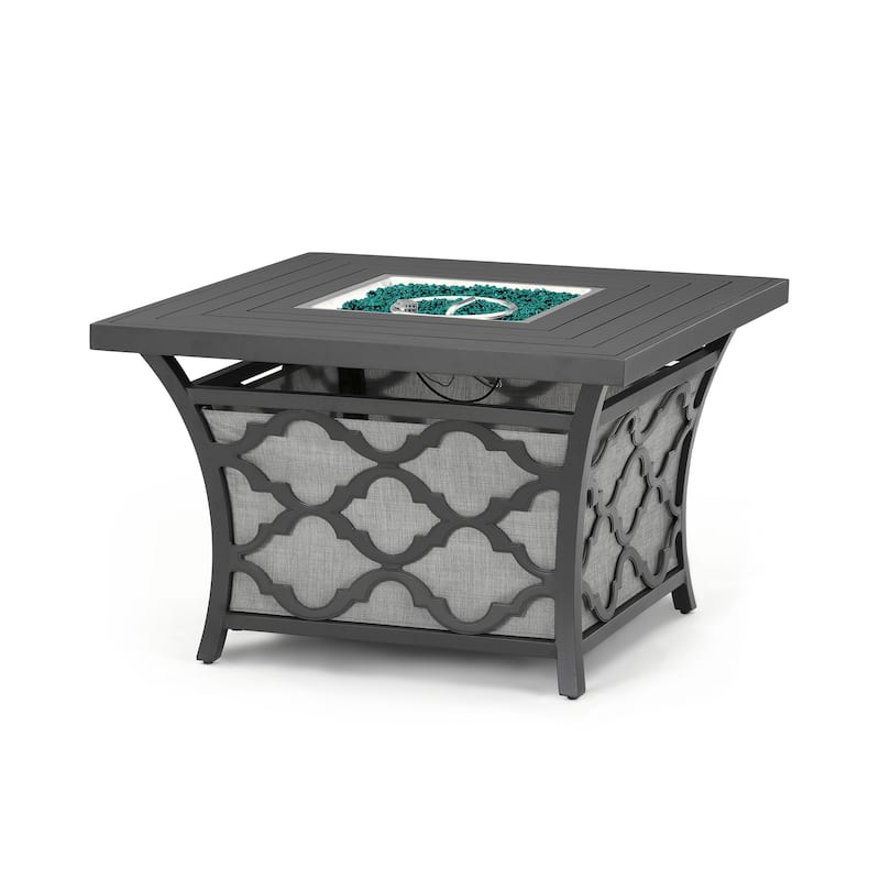 Venetia 5 Piece Sunbrella Outdoor Patio Motion Fire Chat Set