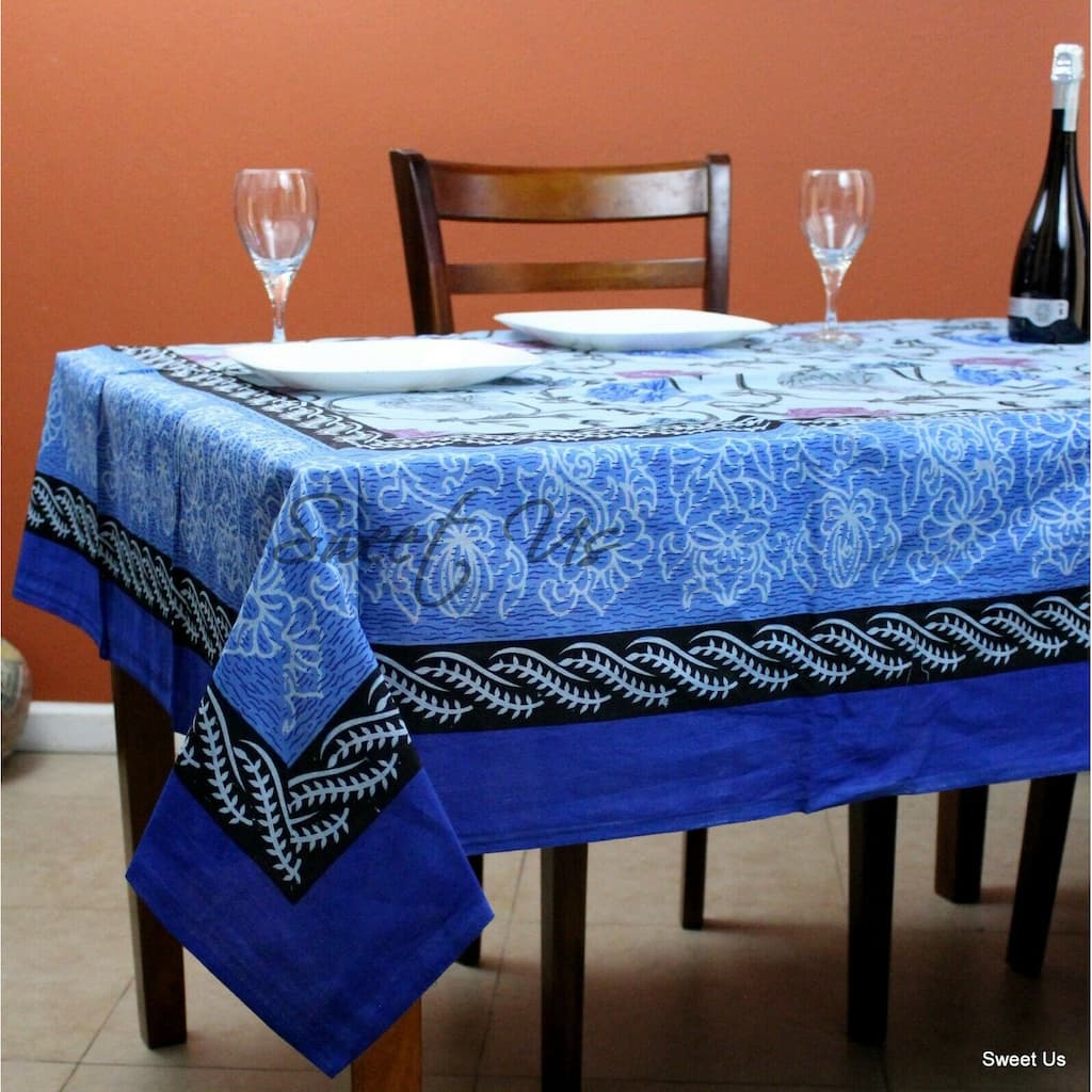 Floral Bloom Print Cotton Tablecloth