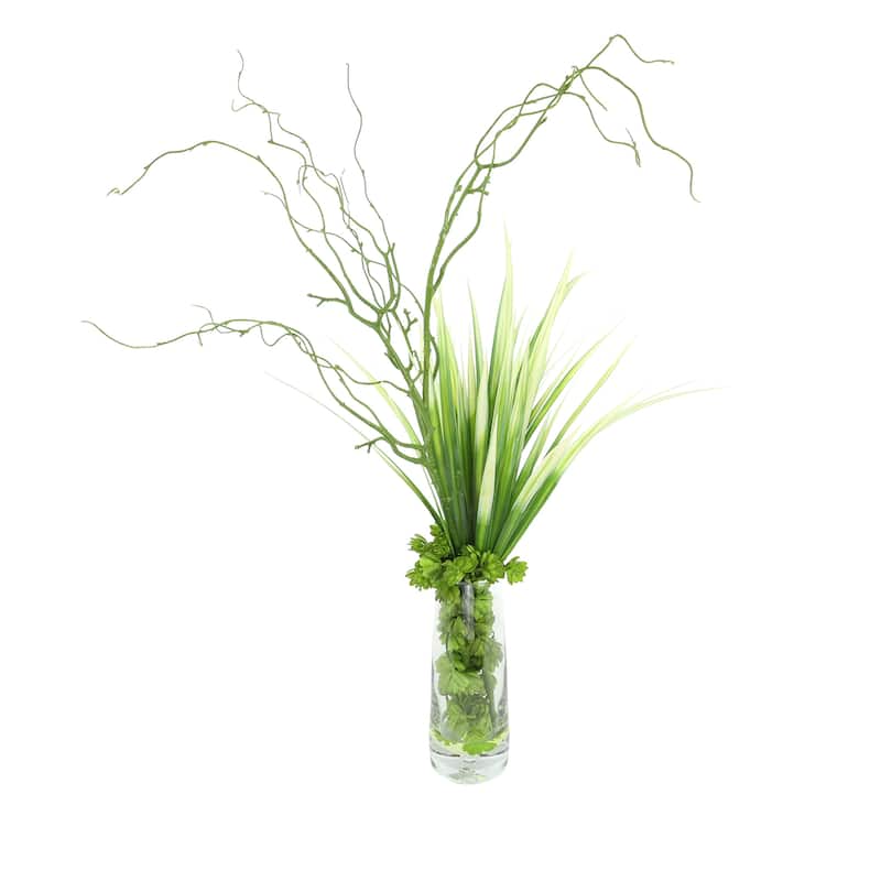River Grass and Willow Arrangement in Vase - 32