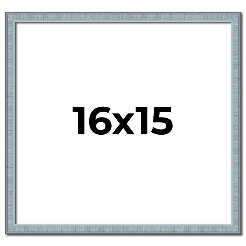 16x15 Frame Rustic Sky Blue Solid Wood Picture Frame | 0.75 Inch