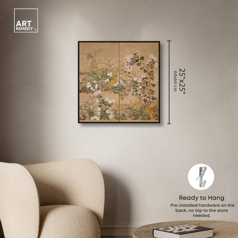 Flowering Plants in Autumn Canvas by Art Remedy