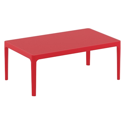 39.5" Red Patio Solid Rectangular Lounge Coffee Table