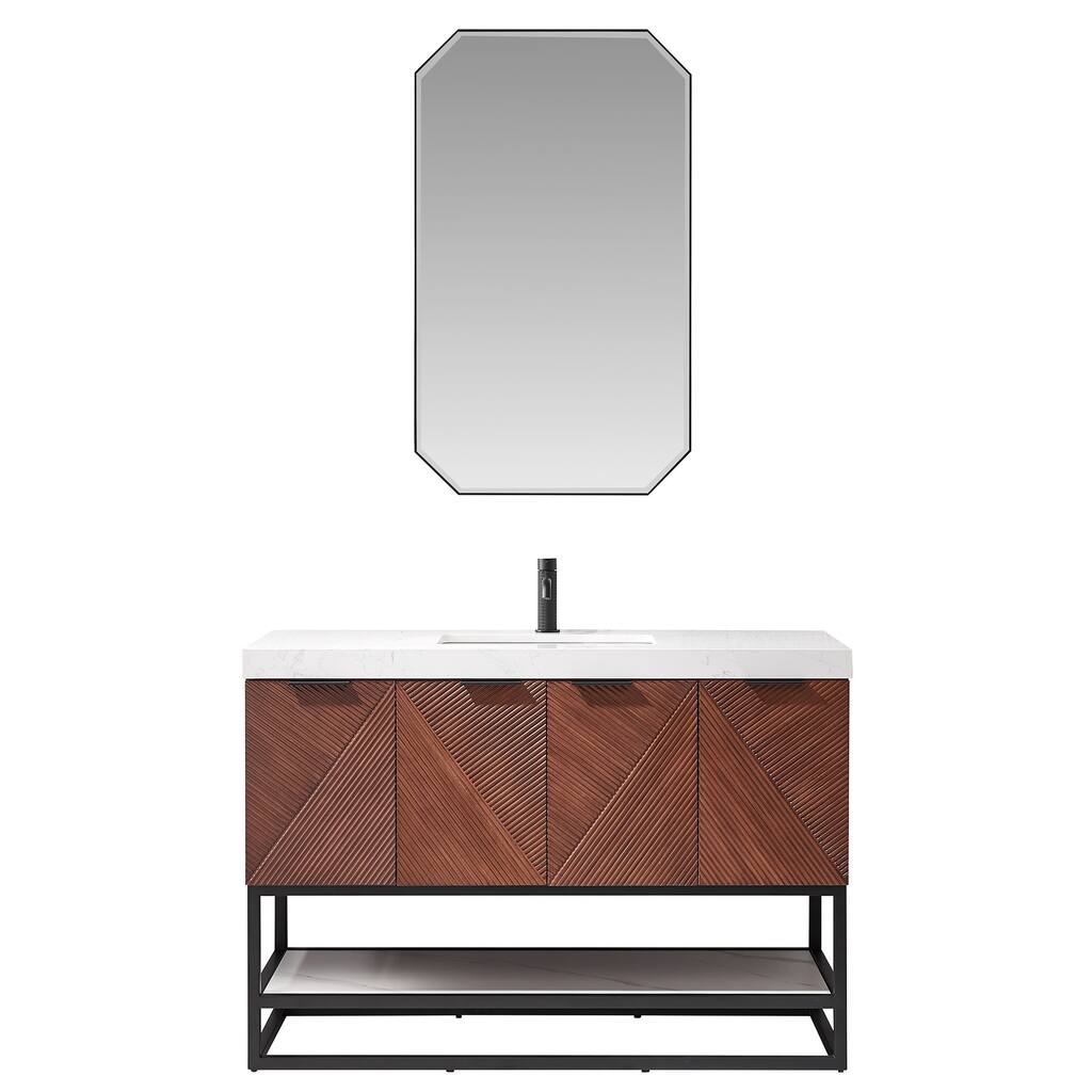 Miseno MV-MAHO48B-GWT Mahon 48" Free Standing Single Basin Vanity Set