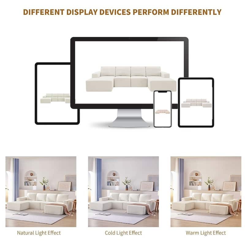 U-Shape Sectional Sofa, Double Extra Wide Chaise Lounge Couch, Luxury Chenille