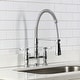 preview thumbnail 10 of 29, Kingston Brass Essex Double-Handle Wall-Mount Pre-Rinse Bridge Kitchen Faucet