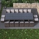 preview thumbnail 11 of 19, 16-Seater Aluminum Patio Dining Sets with Cushions and Tempered Glass Tabletop
