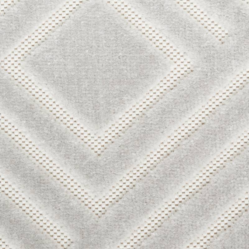 Nourison Casual Indoor only Geometric Area Rug - 5' 3" x 7' - Light/Grey - Rectangle