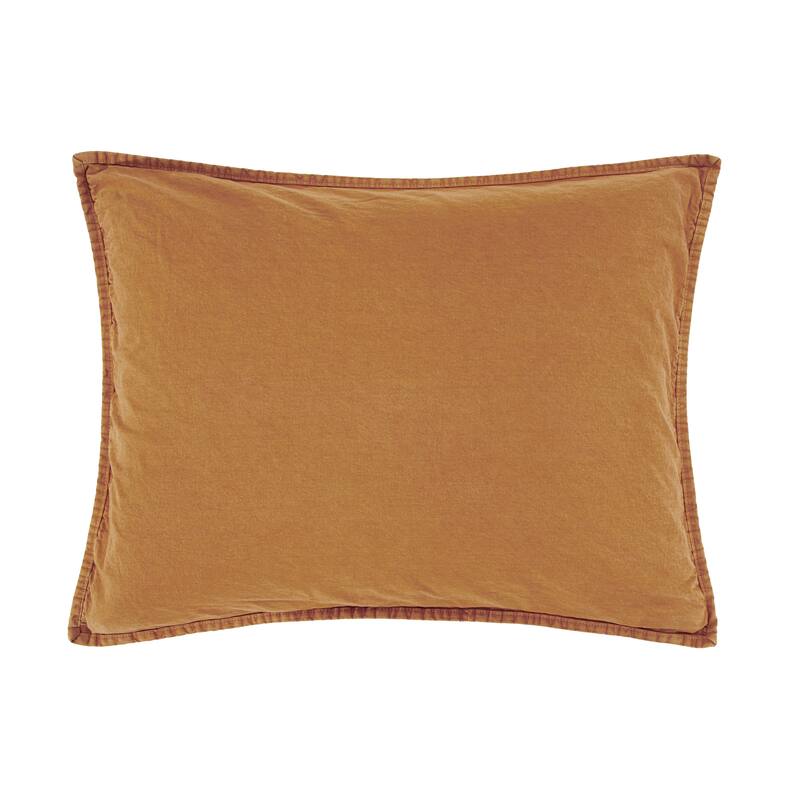 HiEnd Accents Stonewashed Cotton Canvas Vintage Chic Pillow Sham, 1PC