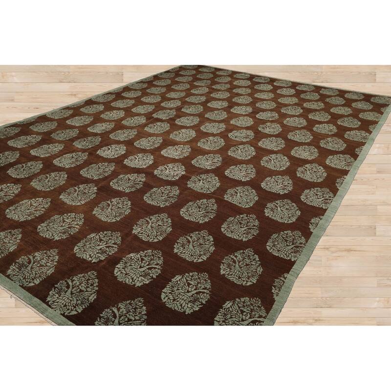 Hand Knotted Michaelian & Kohlberg Brown Tibetan 100% Wool Area Rug - 9' 11'' x 14' 4''