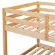 preview thumbnail 20 of 61, Low Height Design Twin Over Twin Floor Bunk Bed in Grey for Kids' Safety,Stylistic Elements Kid's Bunk Bed