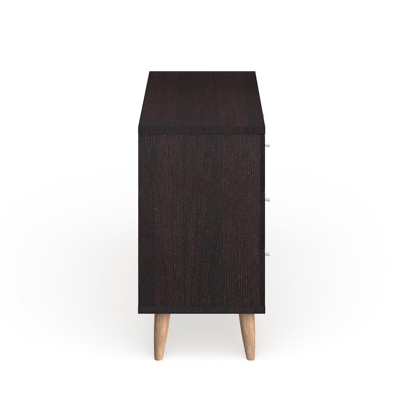 DH BASIC Cappuccino 6-drawer Dresser with Knobs by Denhour