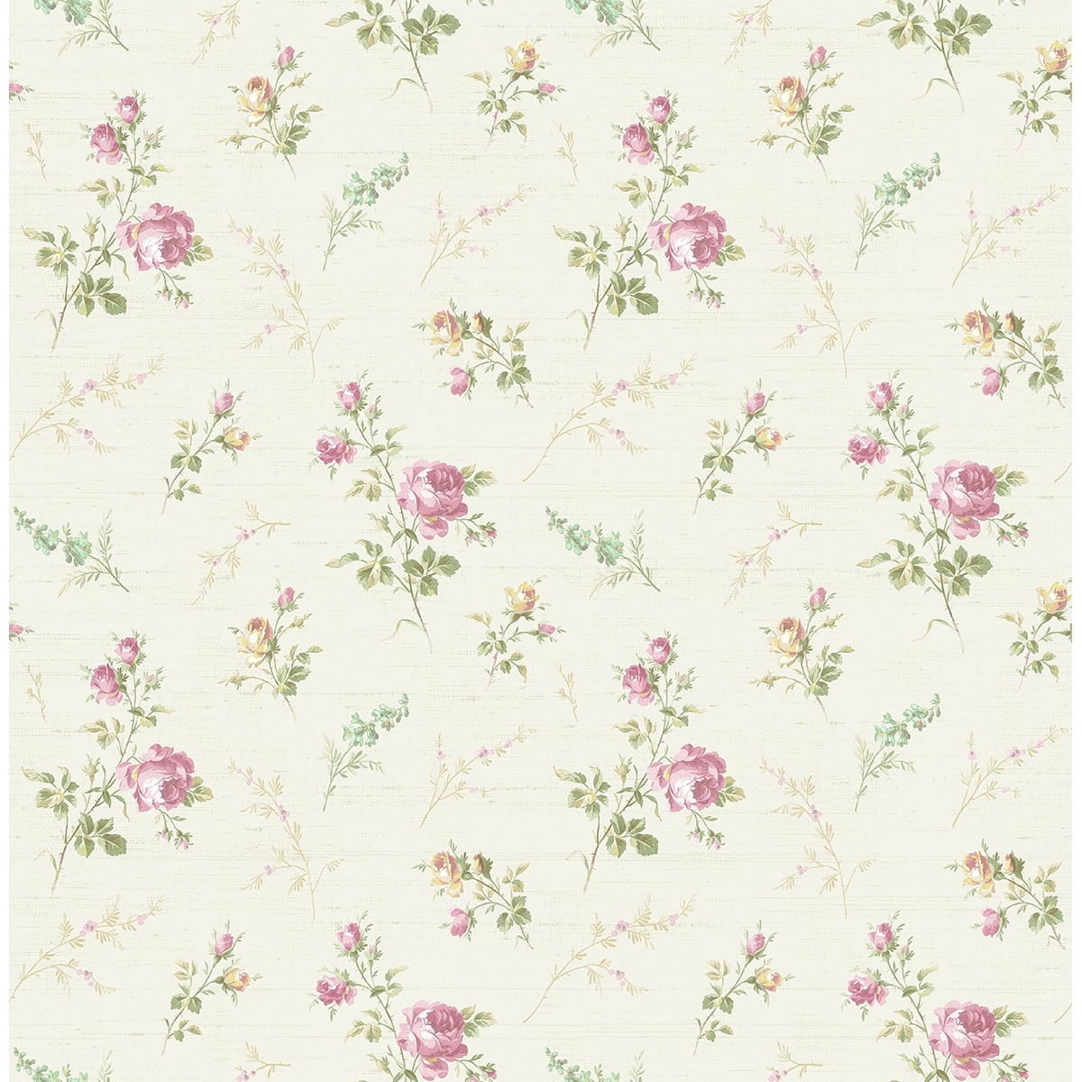 Seabrook Designs Grahm Rose Garden Unpasted Wallpaper