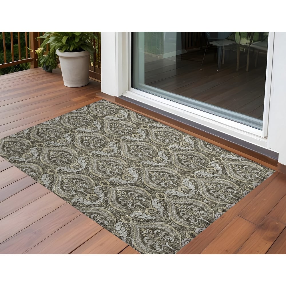 Haso Lush Floral Weather Resistant Classic Meets Modern Outdoor Rug