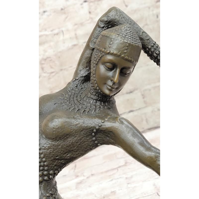 Vintage Signed Kamona By D.H Dimitrus Bronze Statue Antique Reproduction Figure