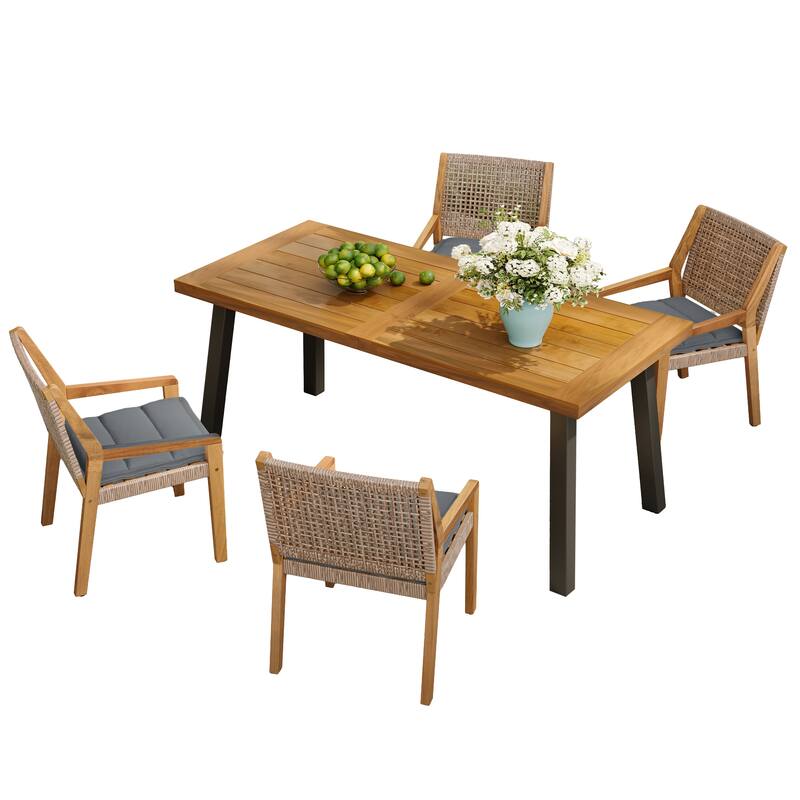 Christopher Knight Home- Orion Acacia Wood Patio Dining Set